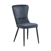 Scaun MIA, gri inchis/negru, stofa catifelata/metal, 51x62x95 cm