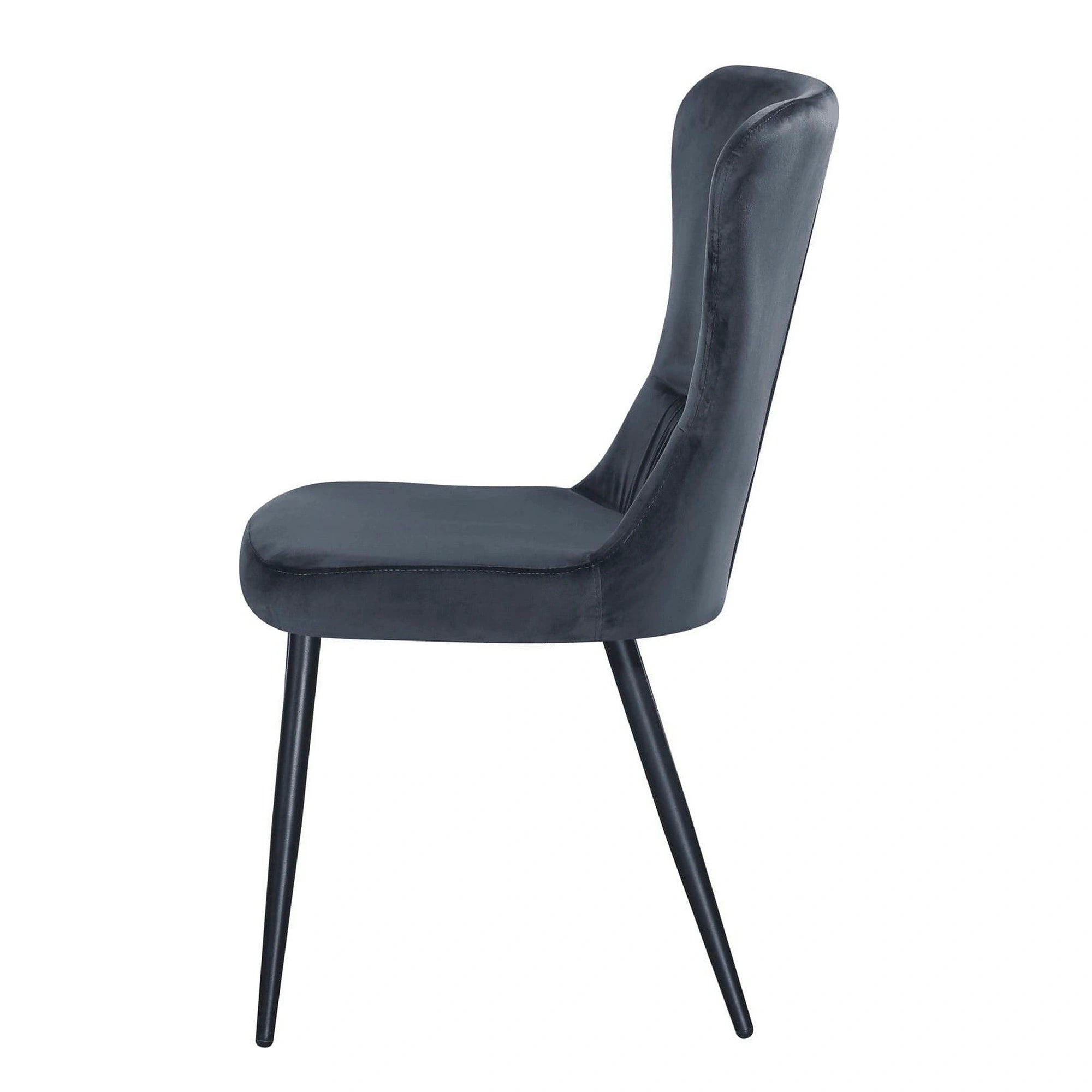 Scaun MIA, gri inchis/negru, stofa catifelata/metal, 51x62x95 cm