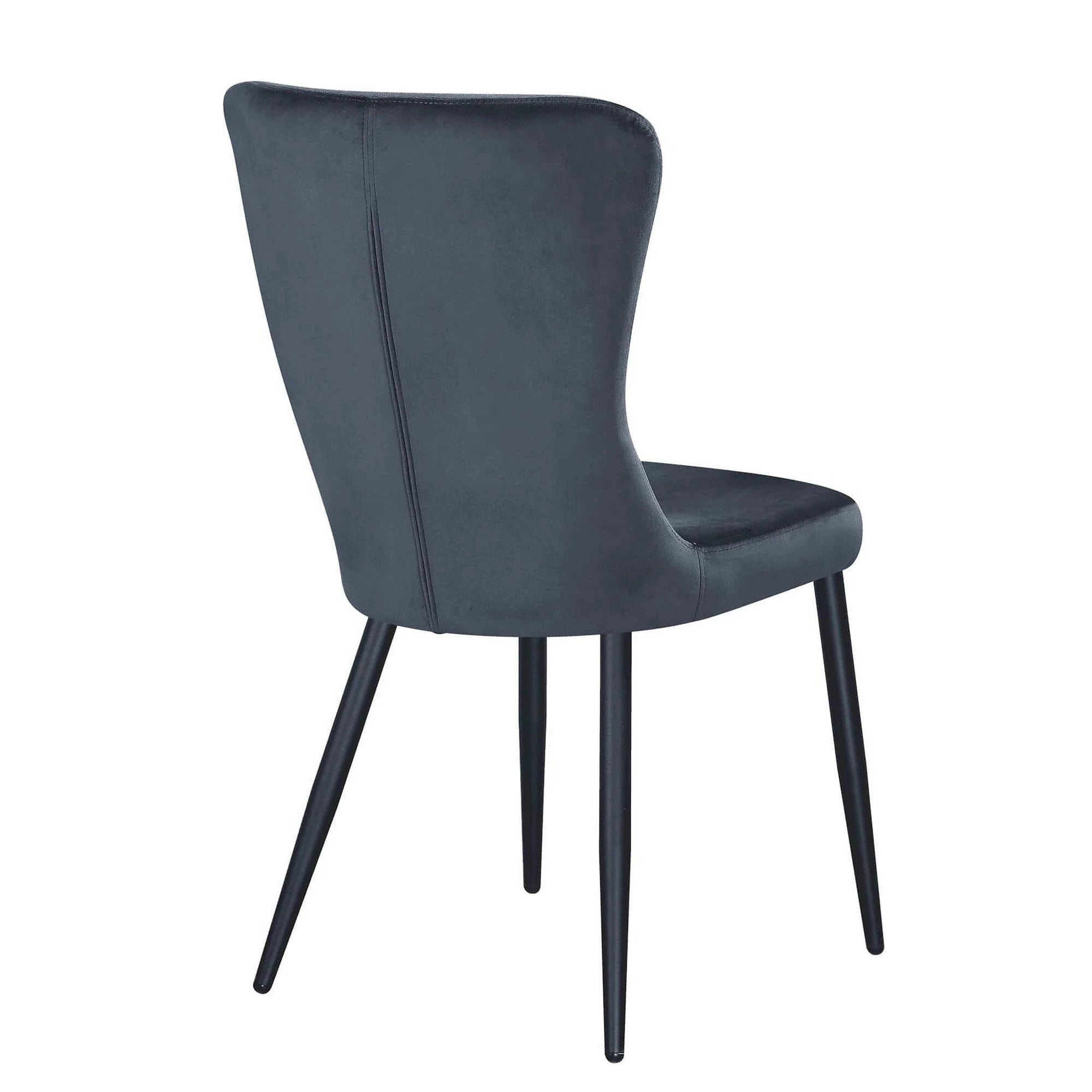 Scaun MIA, gri inchis/negru, stofa catifelata/metal, 51x62x95 cm