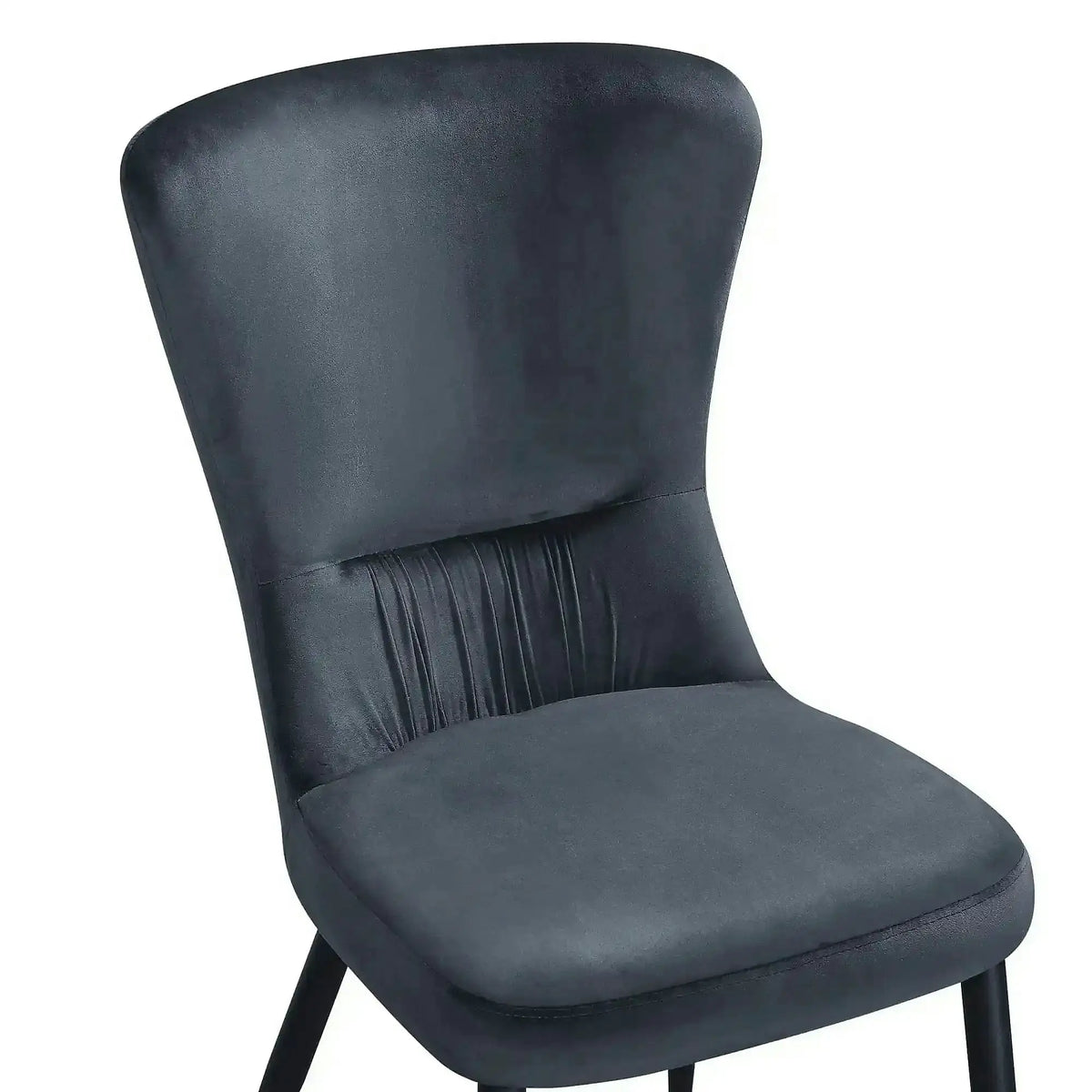 Scaun MIA, gri inchis/negru, stofa catifelata/metal, 51x62x95 cm