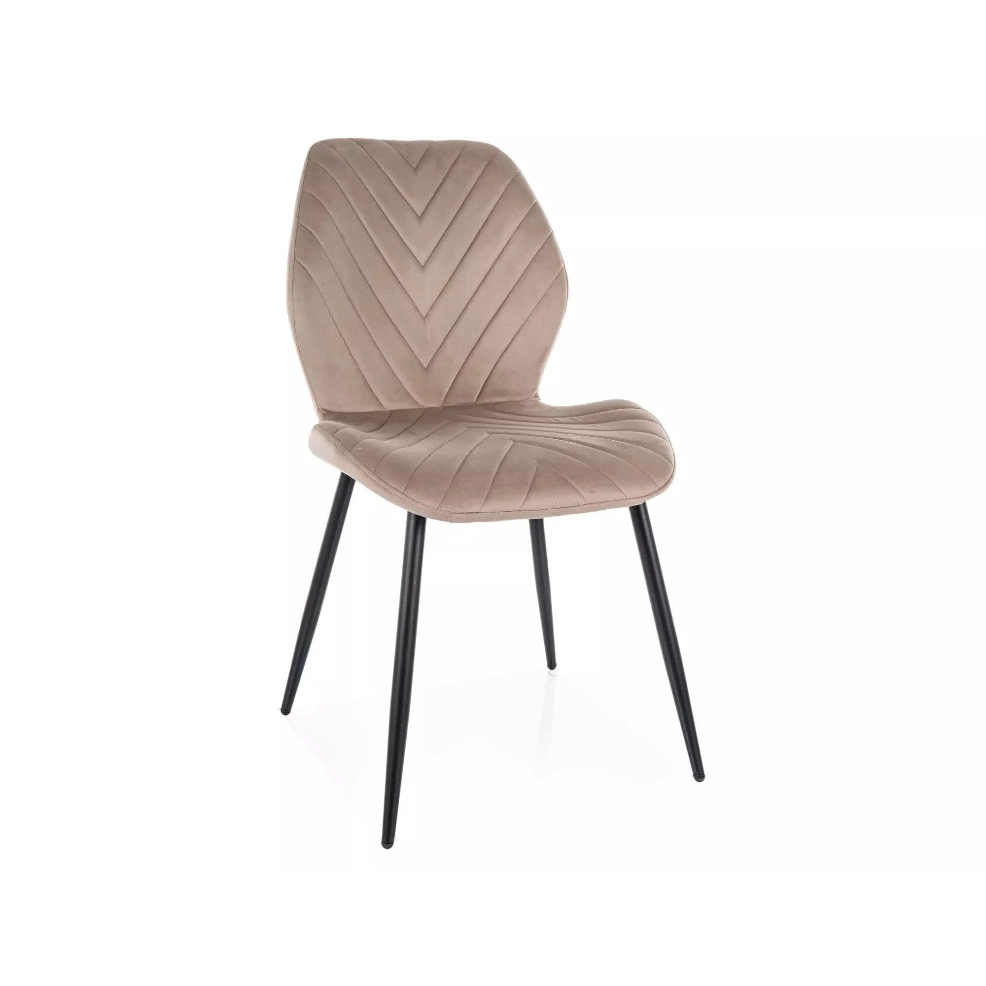 Scaun MIKE, bej inchis - Bluvel 40/negru, stofa catifelata/metal, 48x56x86 cm