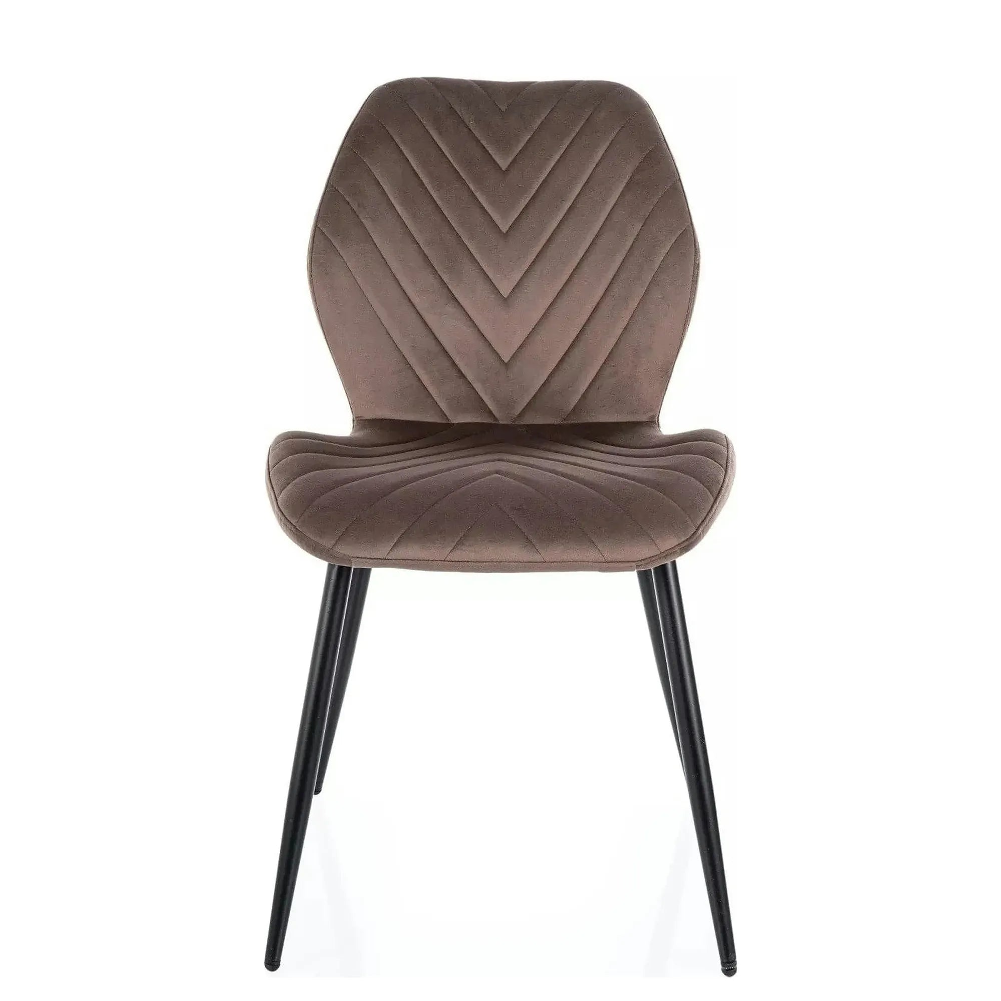 Scaun MIKE, cappuccino - Bluvel 38/negru, stofa catifelata/metal, 48x56x86 cm