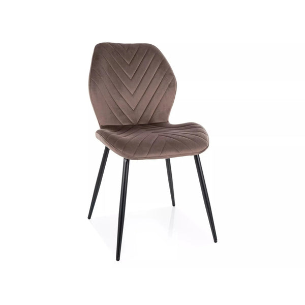 Scaun MIKE, cappuccino - Bluvel 38/negru, stofa catifelata/metal, 48x56x86 cm