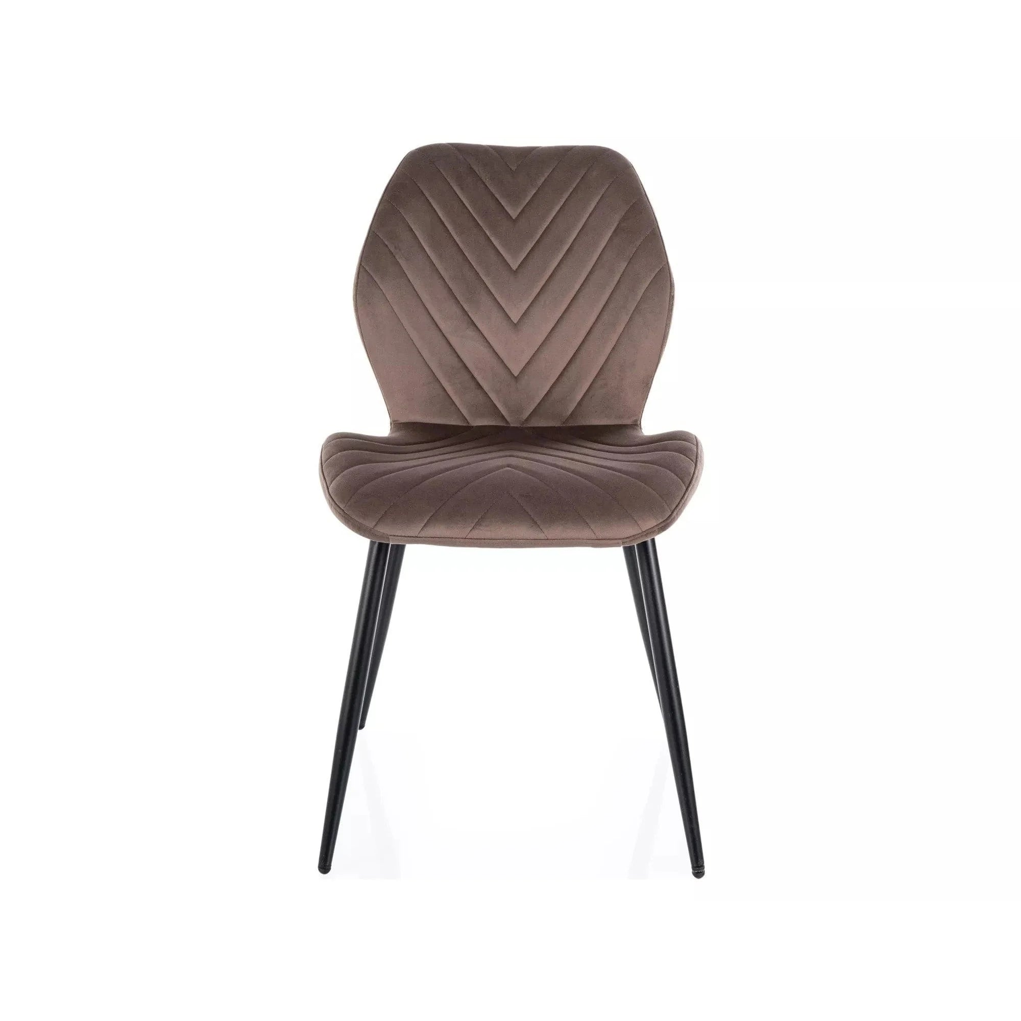 Scaun MIKE, cappuccino - Bluvel 38/negru, stofa catifelata/metal, 48x56x86 cm