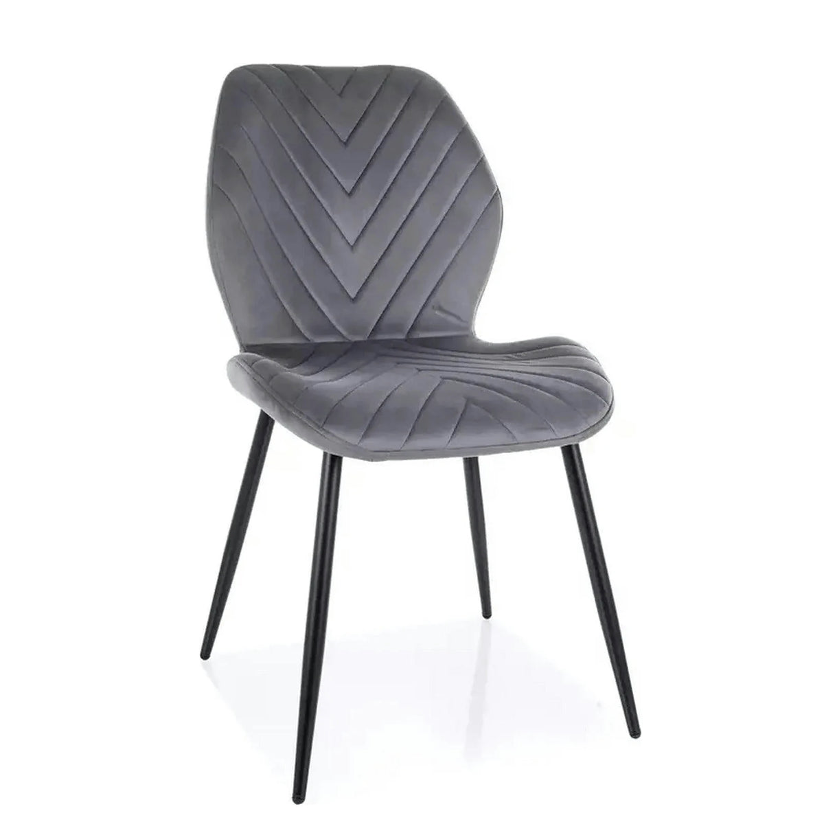 Scaun MIKE, gri - Bluvel 14/negru, stofa catifelata/metal, 48x41x86 cm