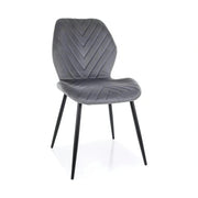 Scaun MIKE, gri - Bluvel 14/negru, stofa catifelata/metal, 48x41x86 cm