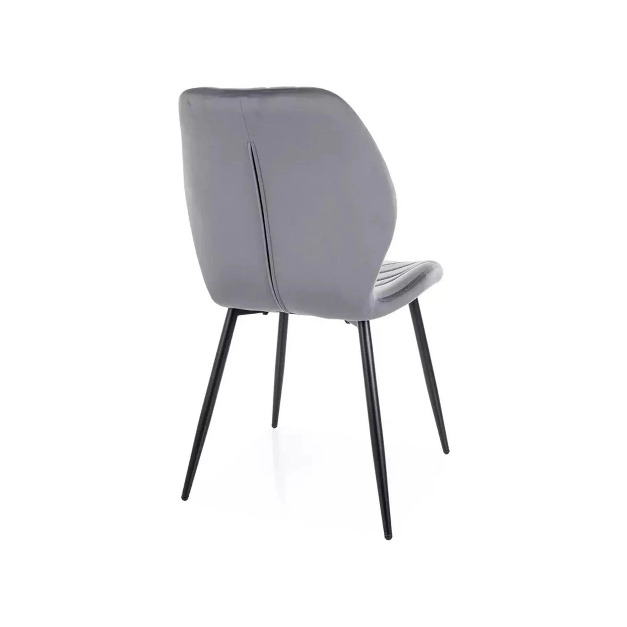 Scaun MIKE, gri - Bluvel 14/negru, stofa catifelata/metal, 48x41x86 cm