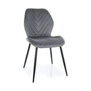 Scaun MIKE, gri - Bluvel 14/negru, stofa catifelata/metal, 48x41x86 cm