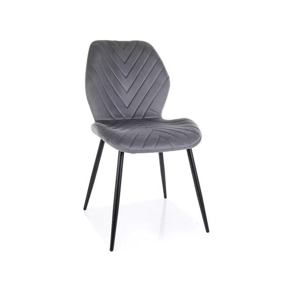 Scaun MIKE, gri - Bluvel 14/negru, stofa catifelata/metal, 48x41x86 cm