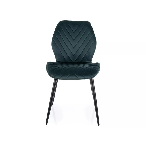Scaun MIKE, verde - Bluvel 78/negru, stofa catifelata/metal, 48x56x86 cm