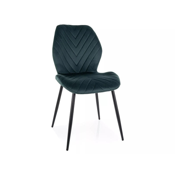 Scaun MIKE, verde - Bluvel 78/negru, stofa catifelata/metal, 48x56x86 cm