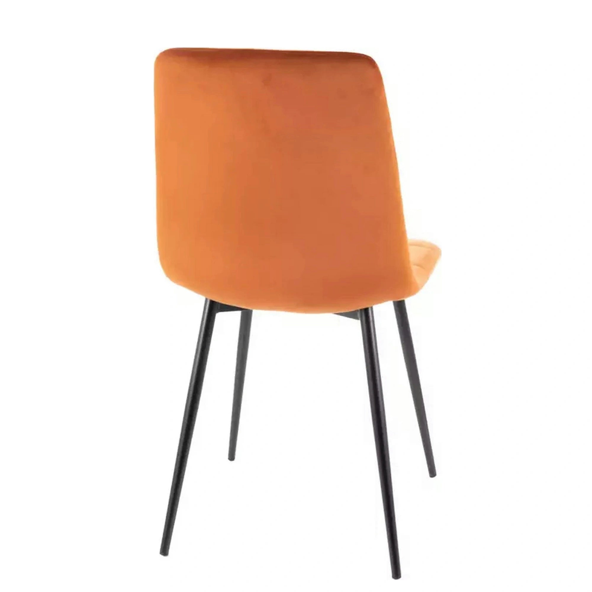 Scaun MILA, caramiziu/negru, stofa catifelata/metal, 45x41x86 cm