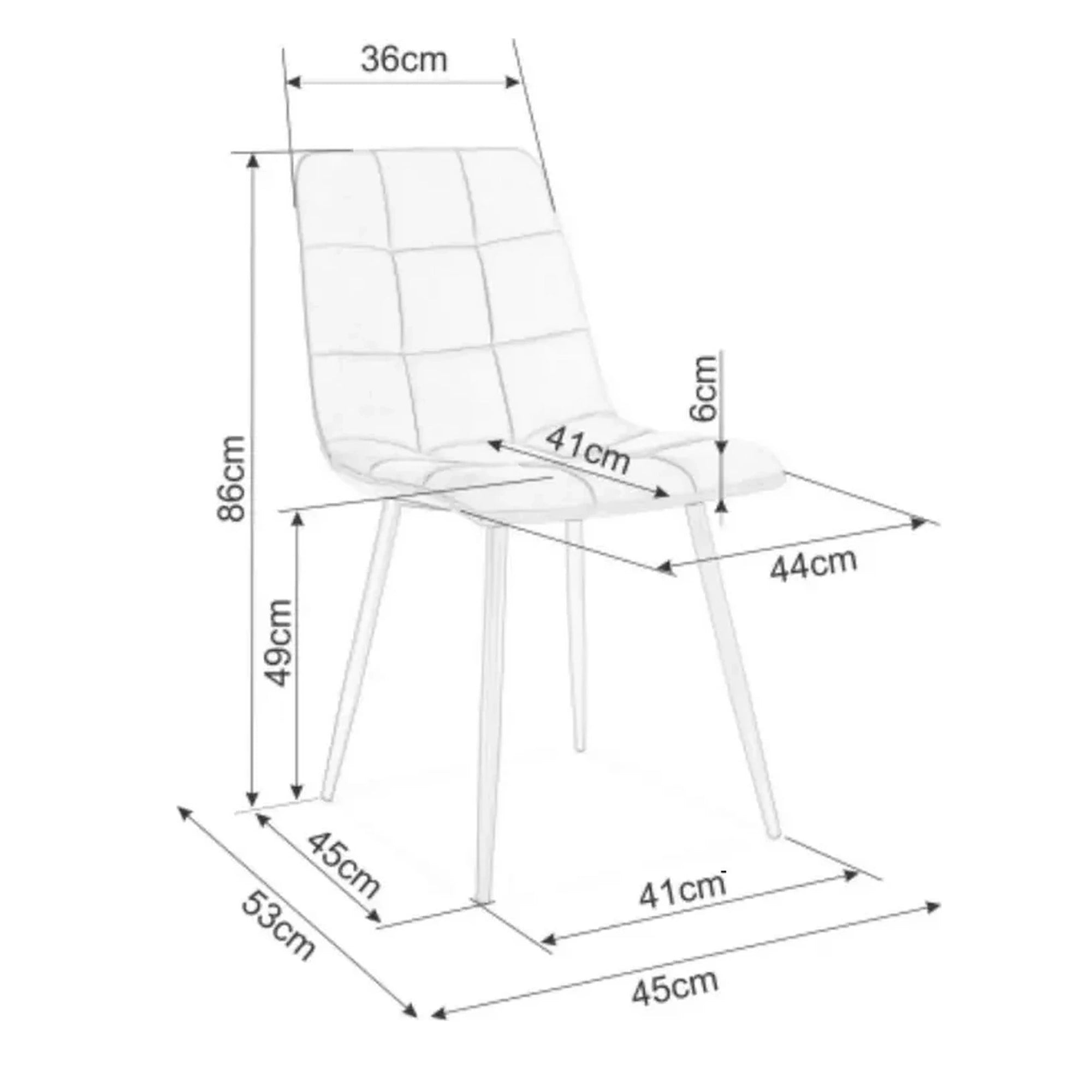 Scaun MILA, caramiziu/negru, stofa catifelata/metal, 45x41x86 cm