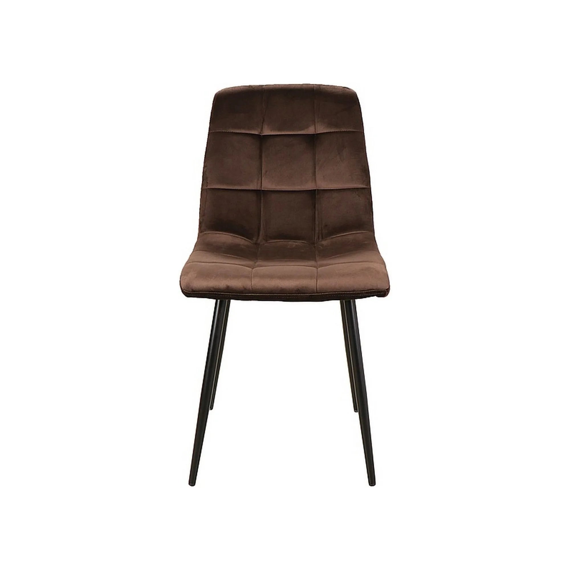 Scaun MILA, maro/negru, stofa catifelata/metal, 45x41x86 cm