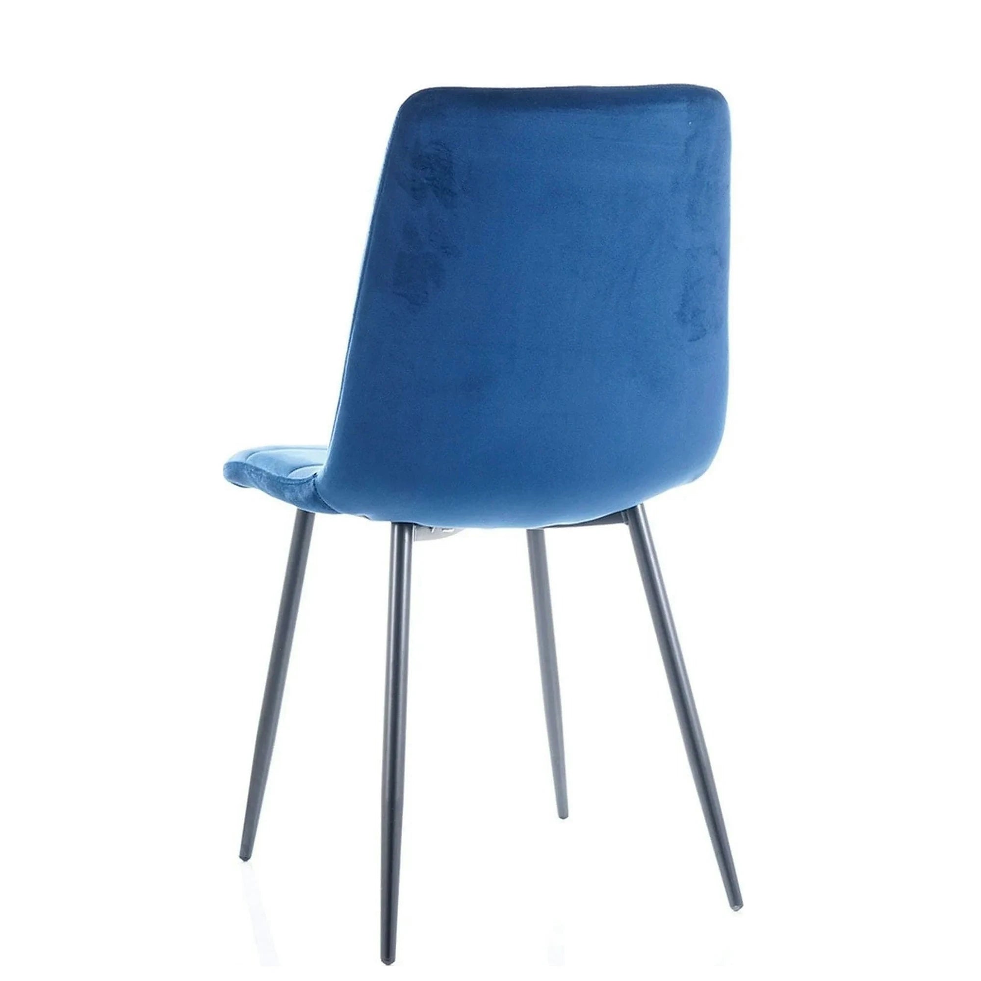 Scaun MILA, negru/albastru, stofa catifelata/metal, 45x41x86 cm