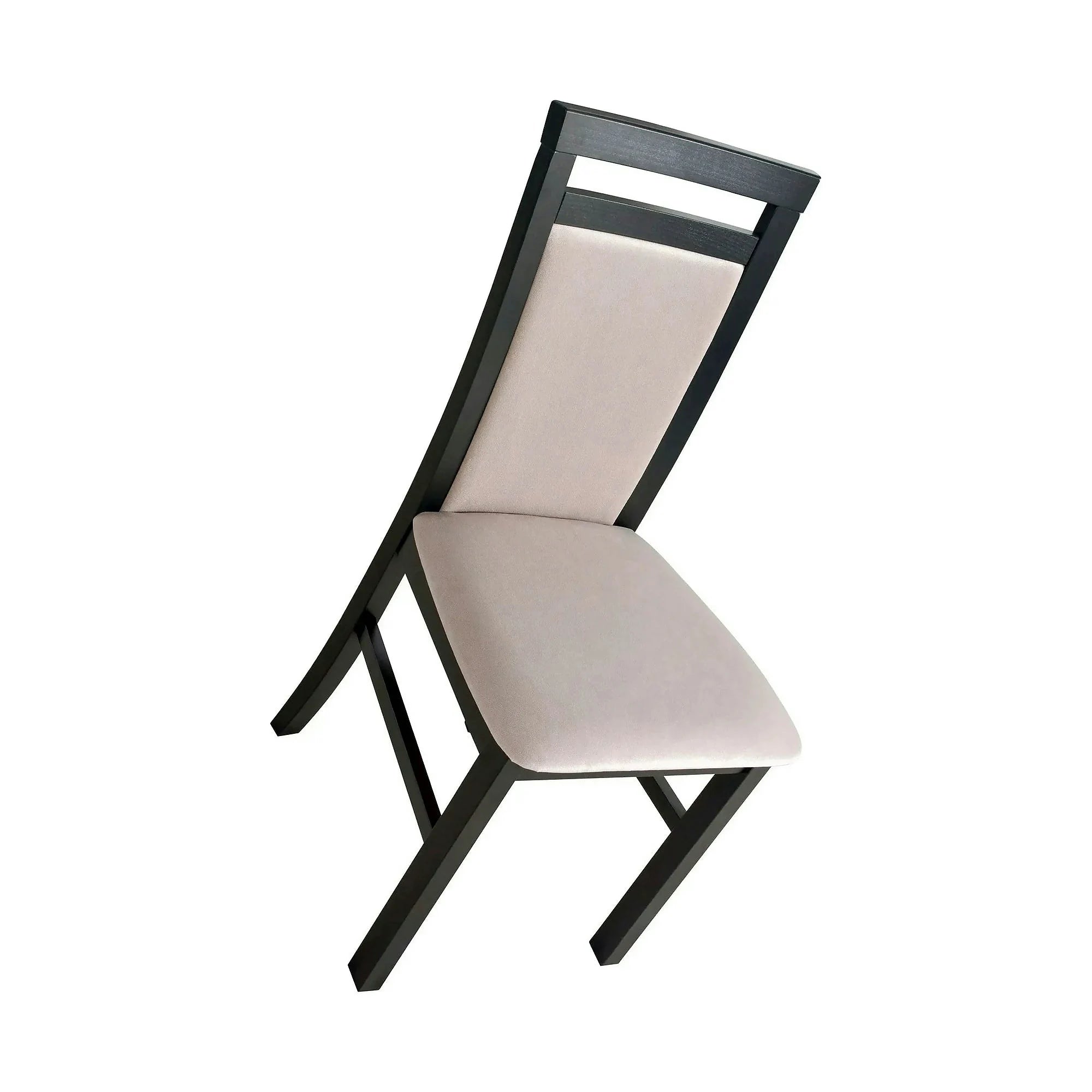 Scaun MILANO 5, negru/grej - Paros 2, lemn de fag/stofa catifelata, 43x40x93 cm
