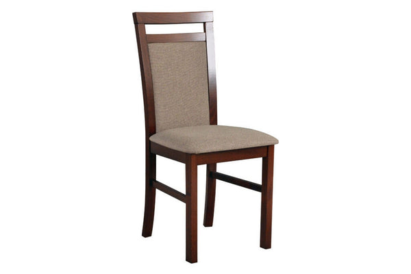 Scaun MILANO 5, nuc/gri - Inari 23, lemn de fag/stofa clasica, 43x40x93 cm
