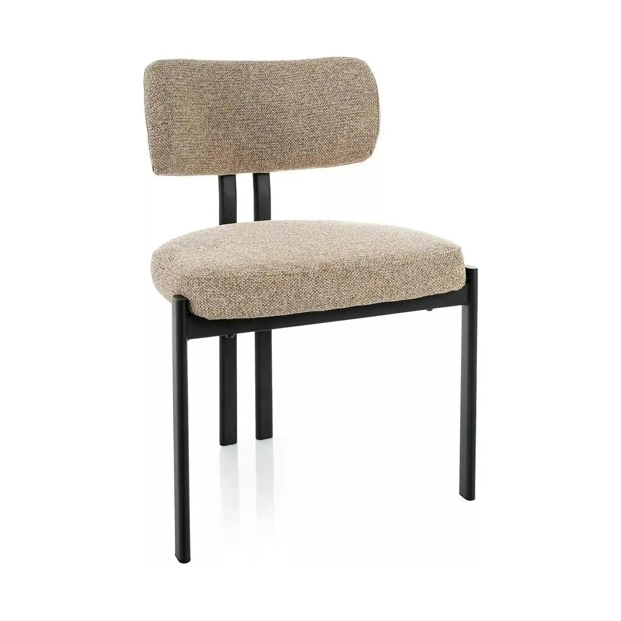 Scaun MISAKI, bej/negru, stofă/metal, 57x48x81 cm