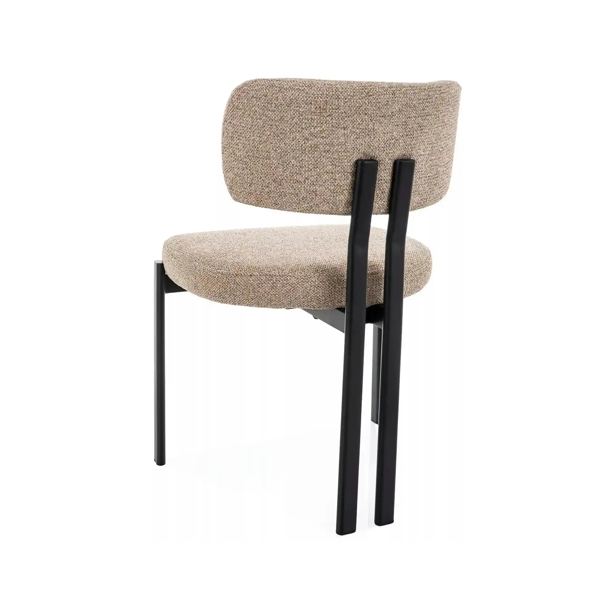 Scaun MISAKI, bej/negru, stofă/metal, 57x48x81 cm