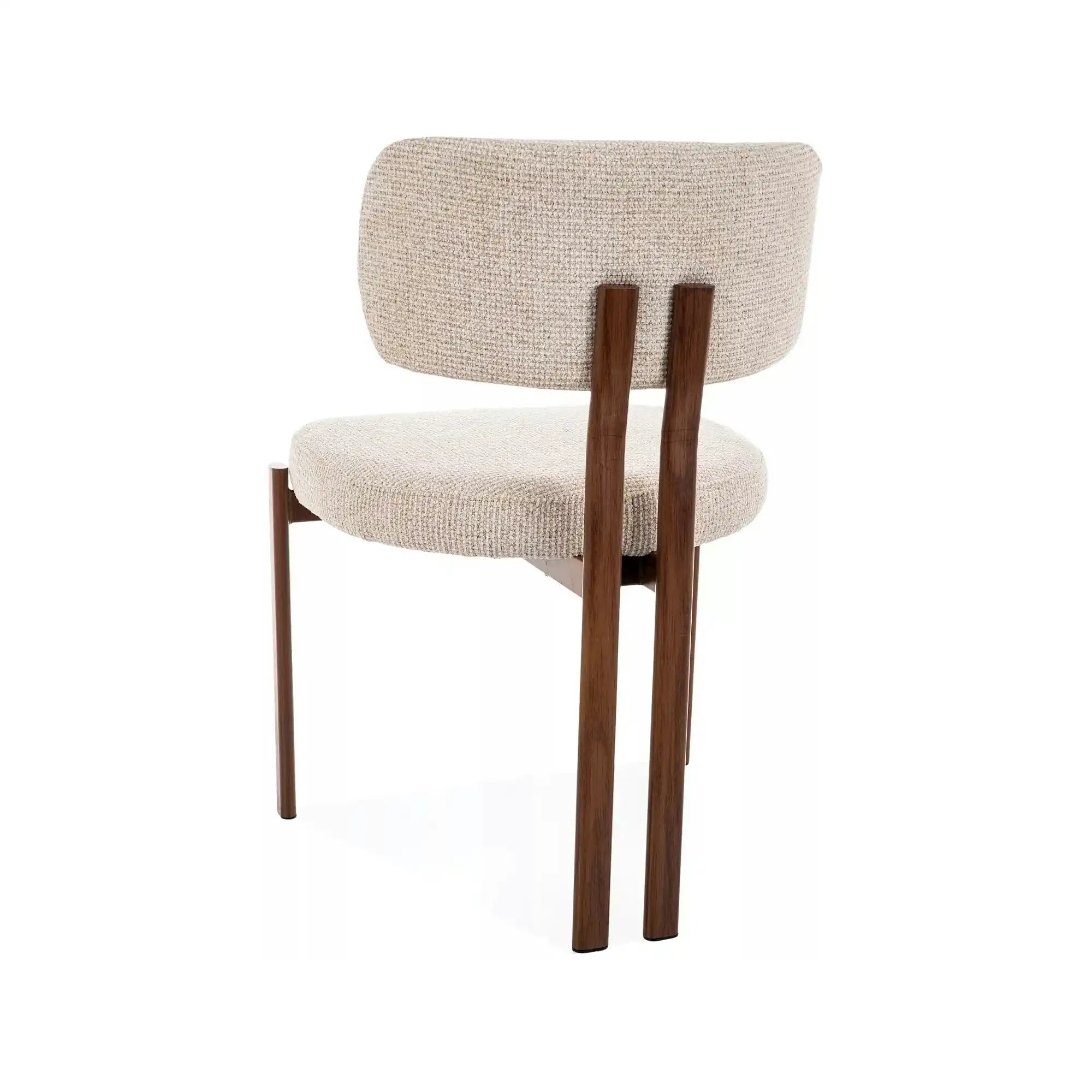 Scaun MISAKI D, bej deschis/nuc, stofă/metal, 57x48x81 cm