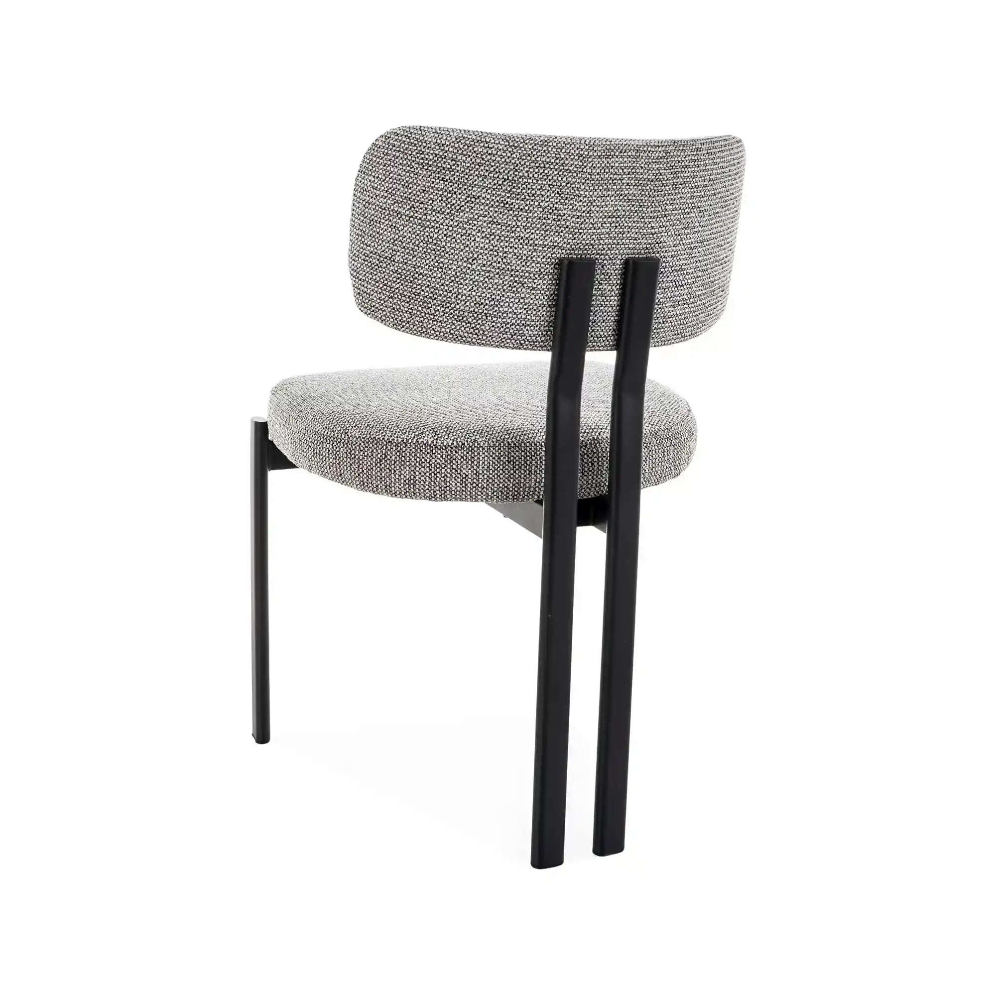 Scaun MISAKI, gri/negru, stofă/metal, 57x48x81 cm
