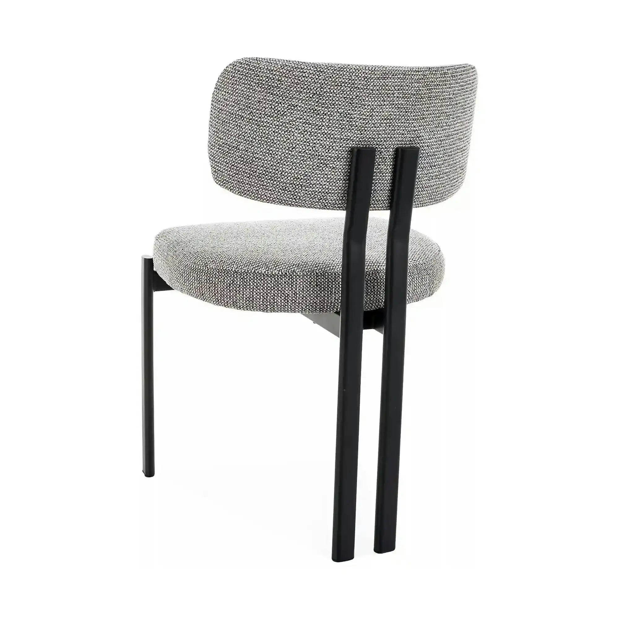 Scaun MISAKI, gri/negru, stofă/metal, 57x48x81 cm