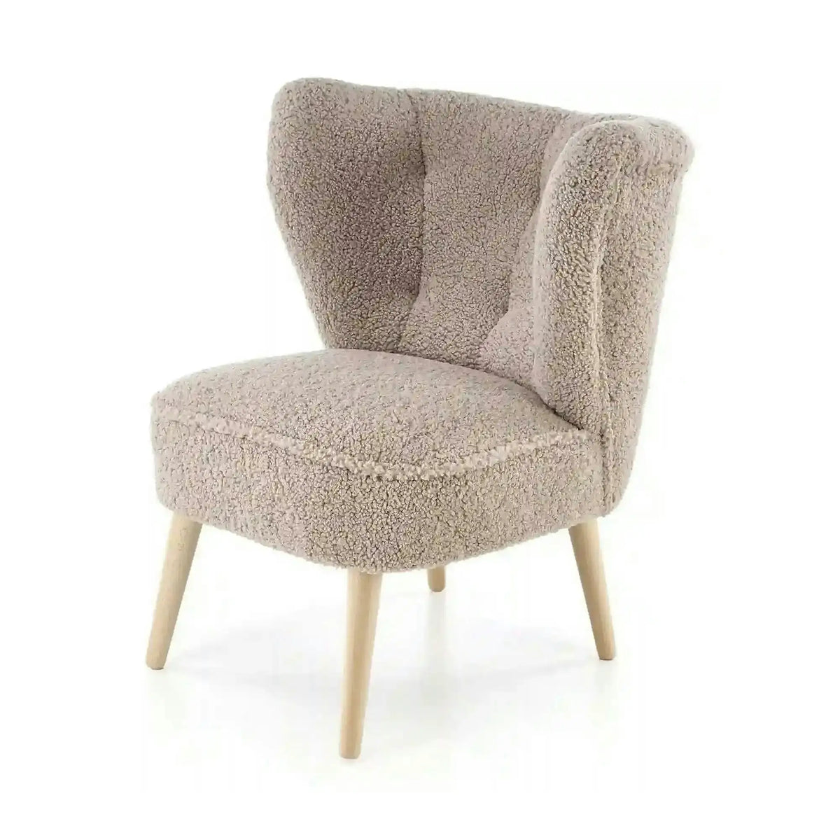 Scaun MOCCA, cappuccino - Sven 28, stofa buclata/lemn, 70x71x81 cm