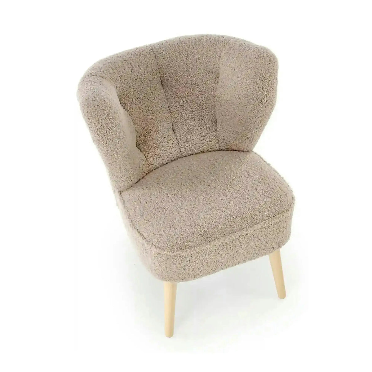 Scaun MOCCA, cappuccino - Sven 28, stofa buclata/lemn, 70x71x81 cm