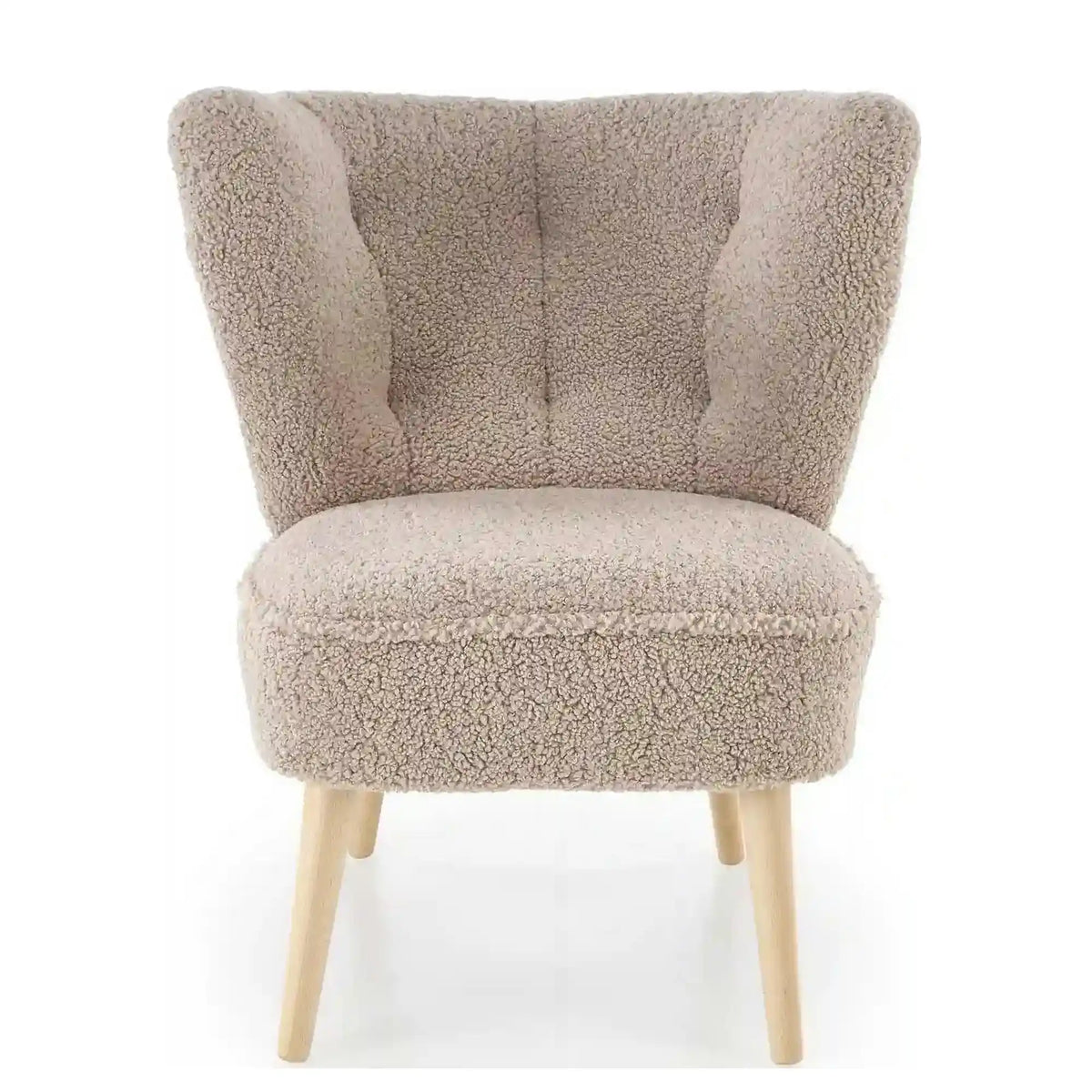 Scaun MOCCA, cappuccino - Sven 28, stofa buclata/lemn, 70x71x81 cm