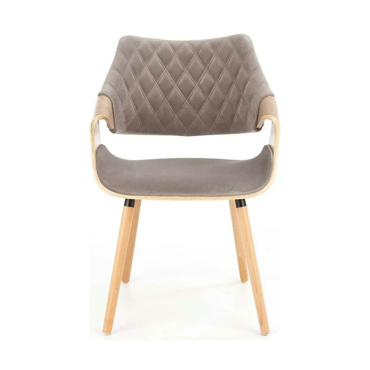 Scaun modern dining K396, stejar/gri, stofa catifelata/placaj, 56x55x77 cm