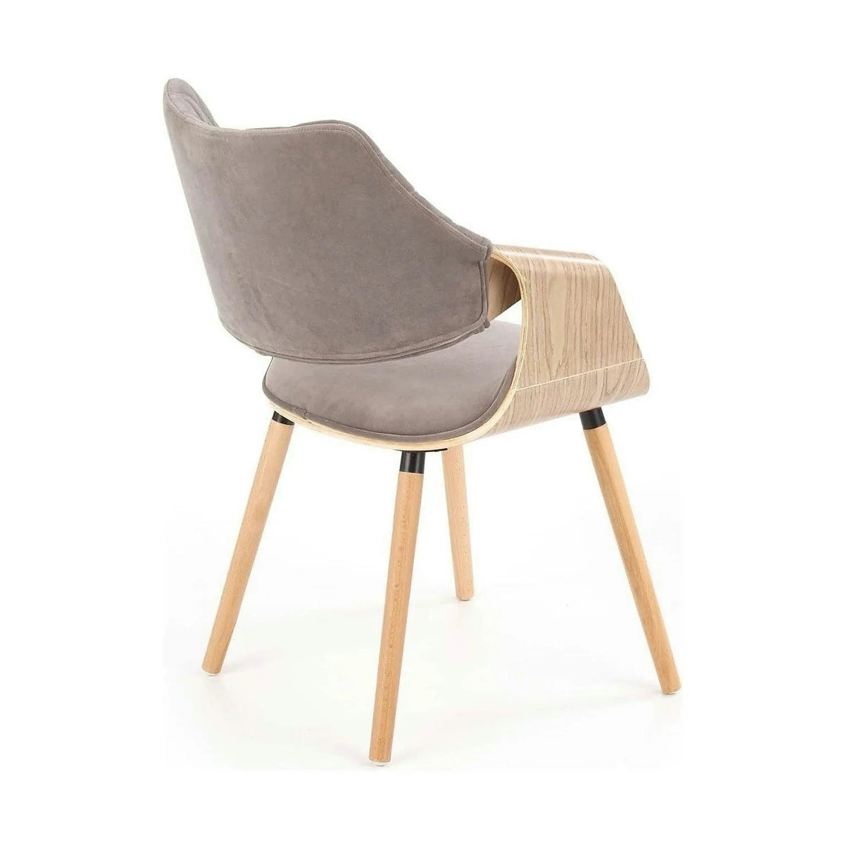 Scaun modern dining K396, stejar/gri, stofa catifelata/placaj, 56x55x77 cm