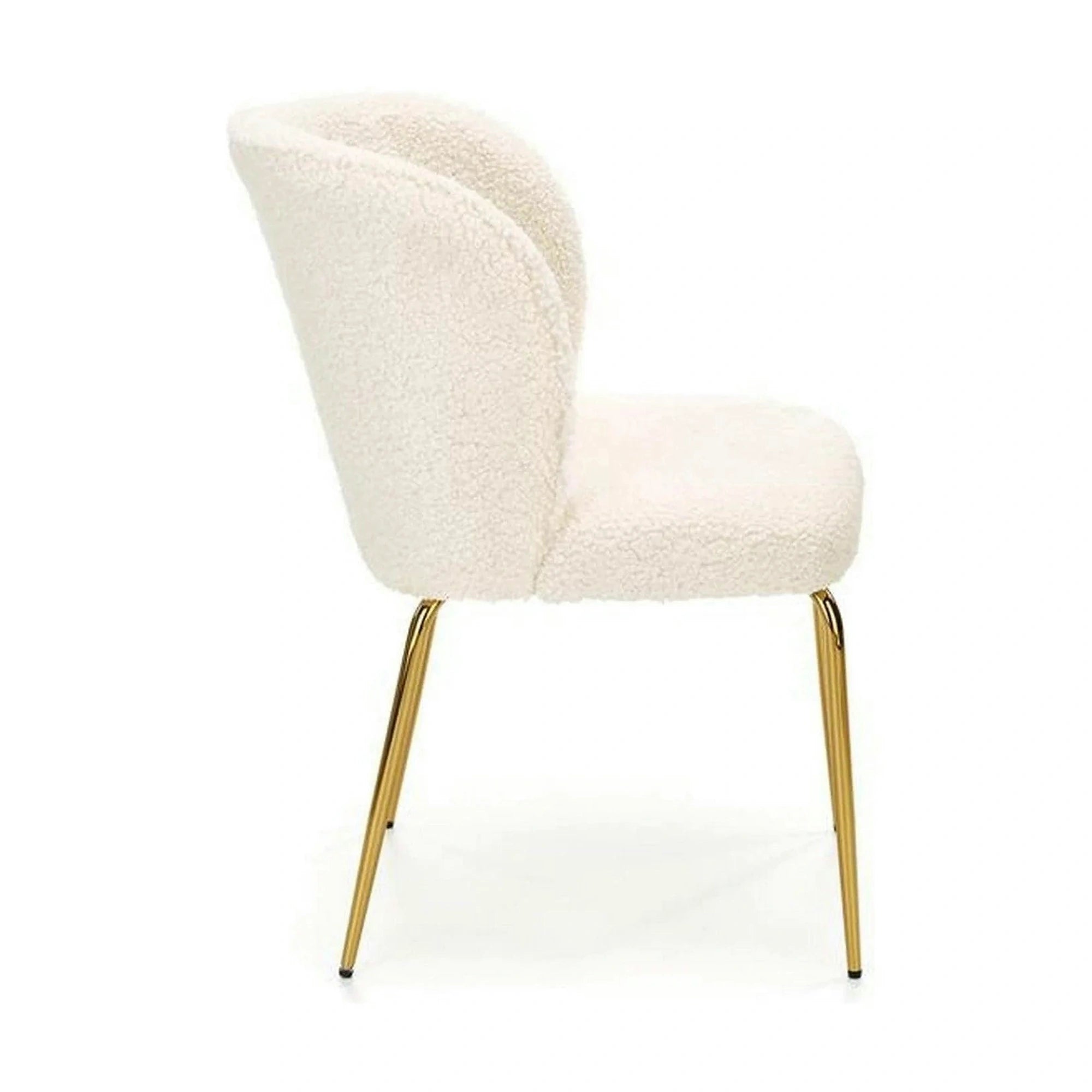 Scaun modern dining K474, stofa blana crem, 54x64x80 cm