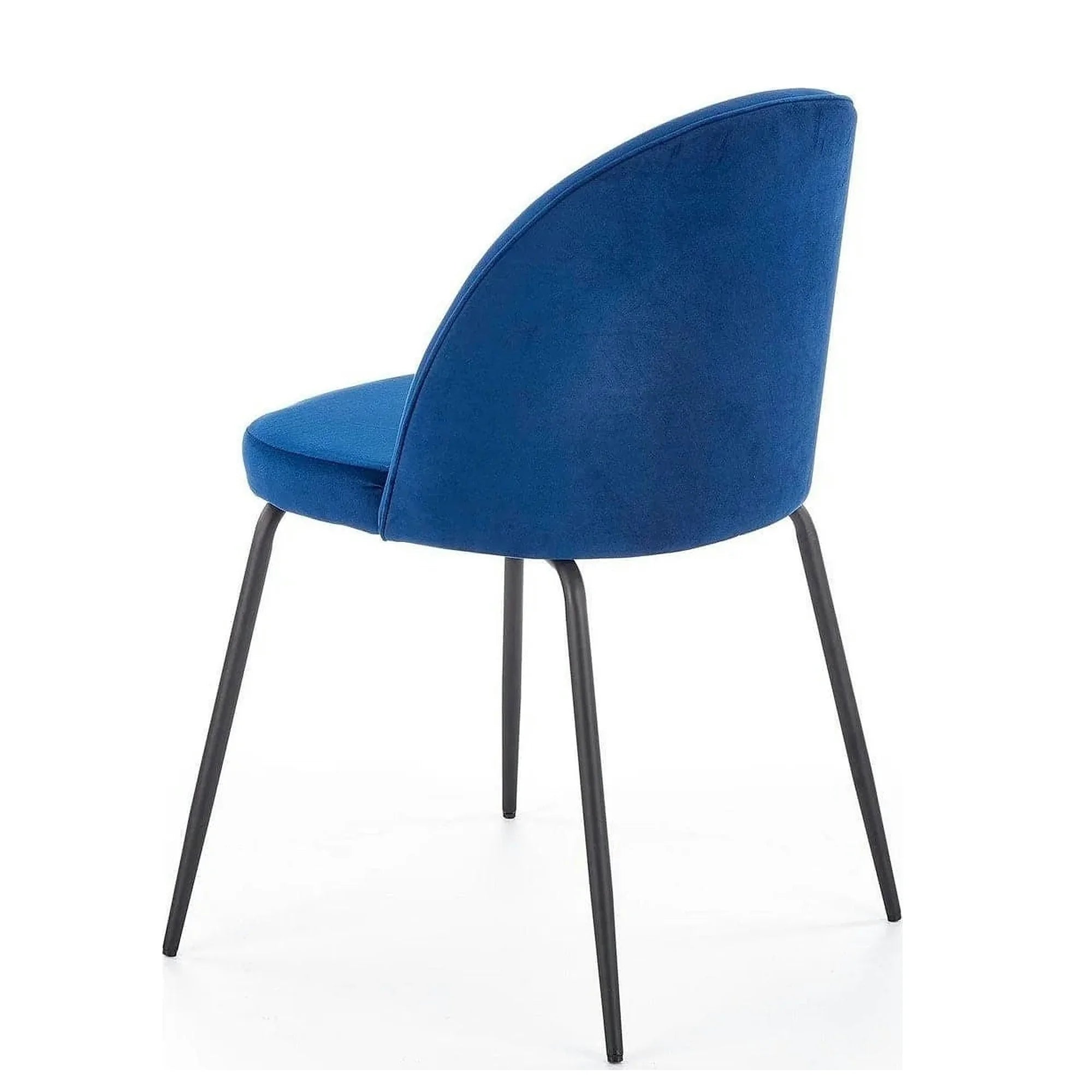 Scaun modern K314, albastru/negru, stofa catifelata/metal, 49x50x80 cm