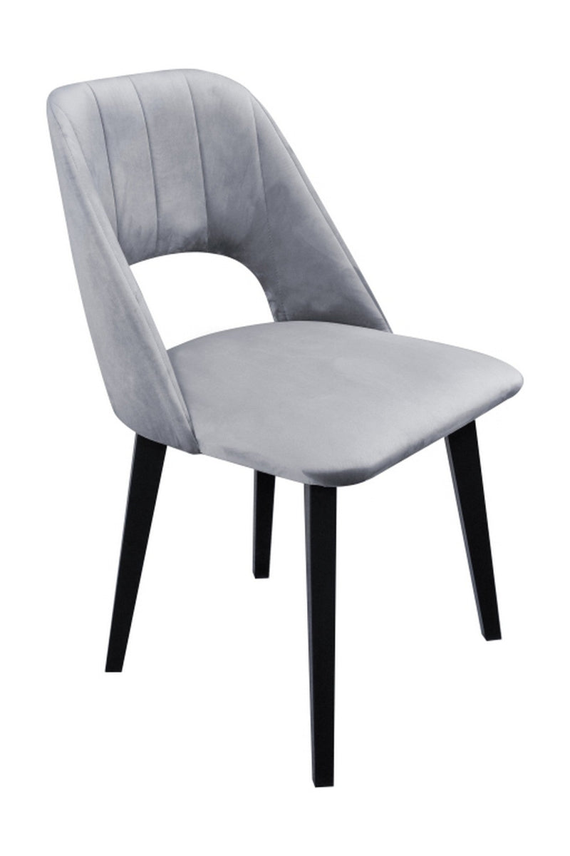 Scaun MONTI 4, negru/gri - Riviera 91, lemn de fag/stofa catifelata, 48x47x83 cm
