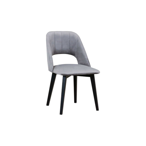 Scaun MONTI 4, negru/gri - Riviera 91, lemn de fag/stofa catifelata, 48x47x83 cm