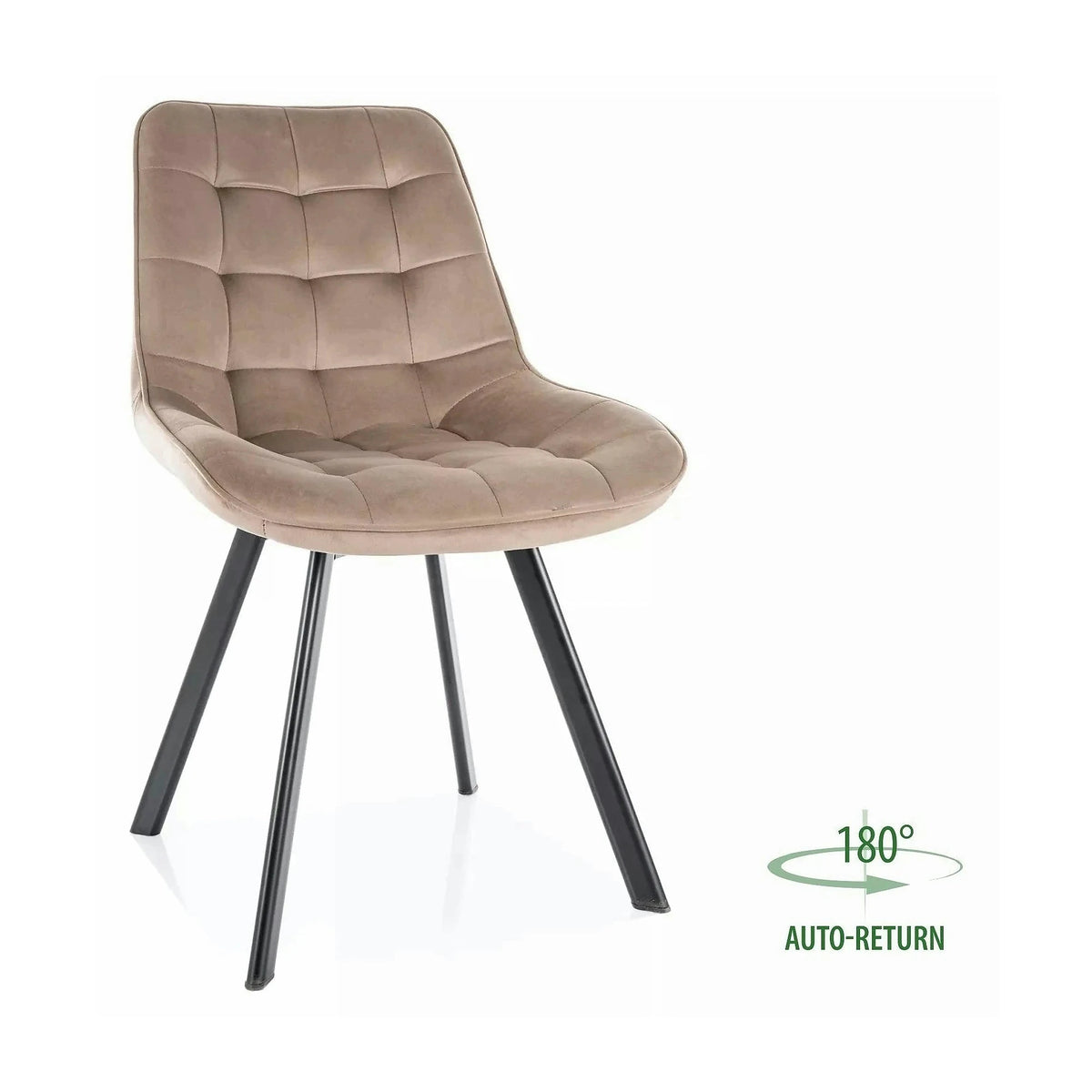 Scaun MONTI, bej inchis - Bluvel 40, stofa catifelata/metal, 51x60x88 cm