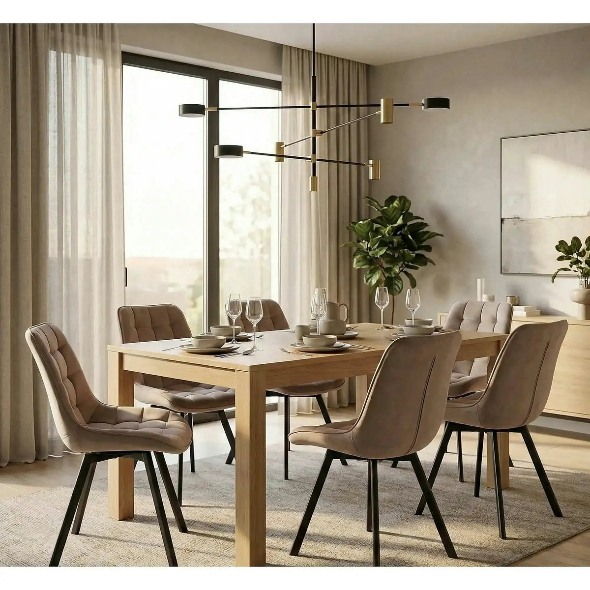 Scaun MONTI, bej inchis - Bluvel 40, stofa catifelata/metal, 51x60x88 cm
