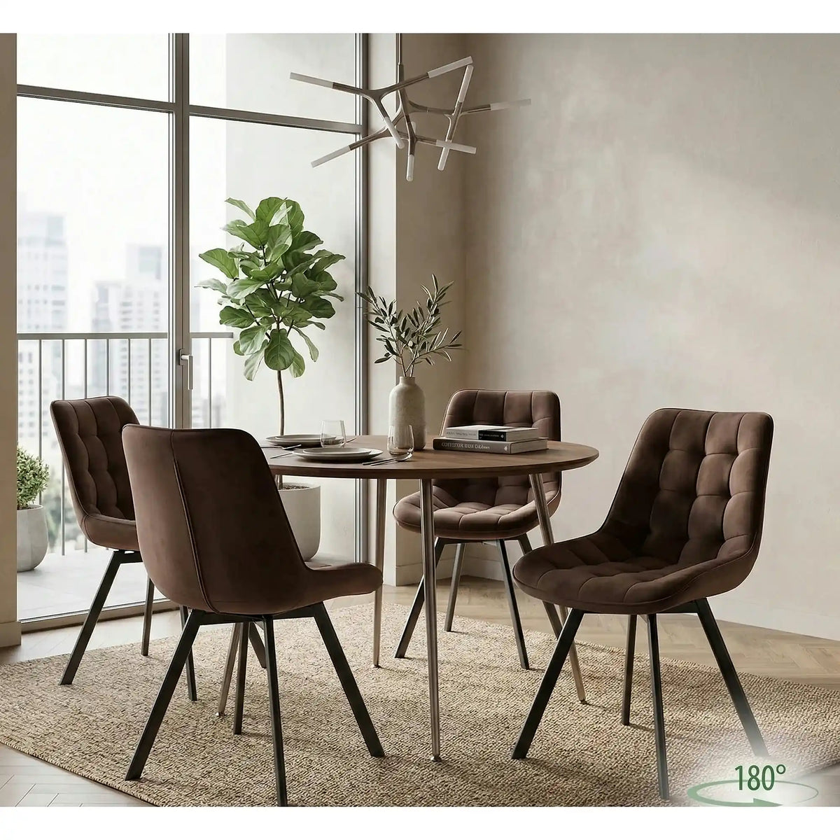 Scaun MONTI, cappuccino - Bluvel 38, stofa catifelata/metal, 51x60x88 cm