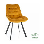Scaun MONTI, galben curry - Bluvel 68, stofa catifelata/metal, 51x44x88 cm
