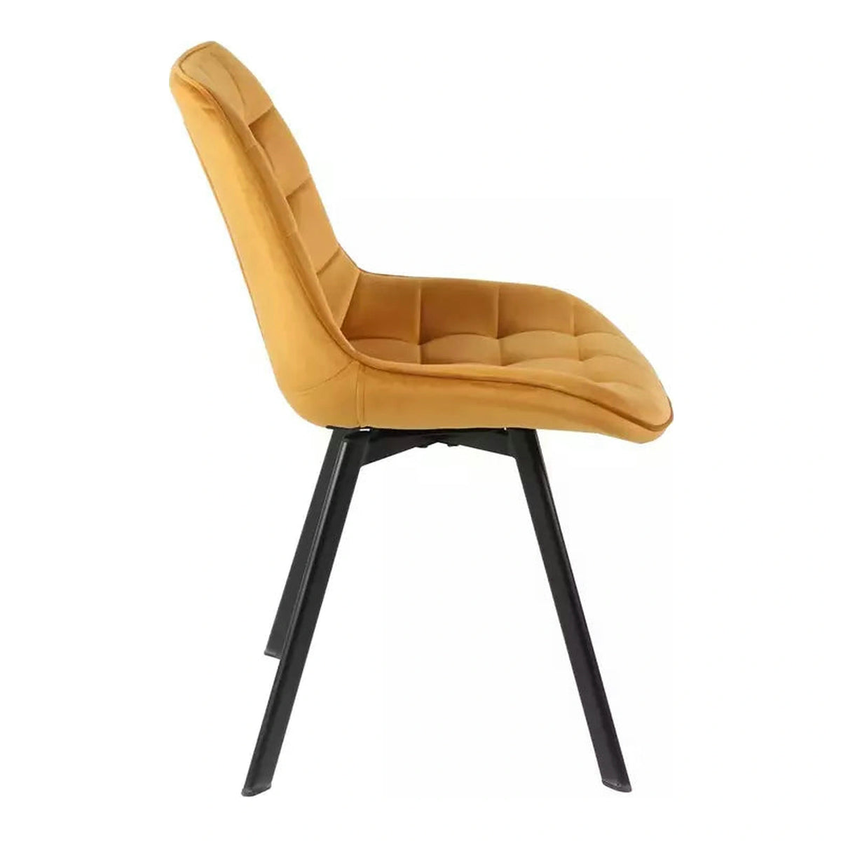 Scaun MONTI, galben curry - Bluvel 68, stofa catifelata/metal, 51x44x88 cm