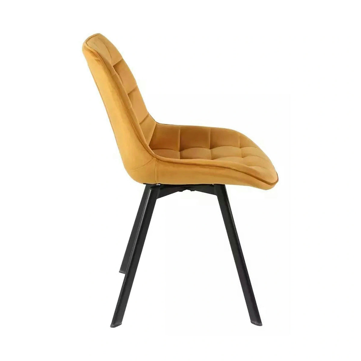 Scaun MONTI, galben curry - Bluvel 68, stofa catifelata/metal, 51x44x88 cm