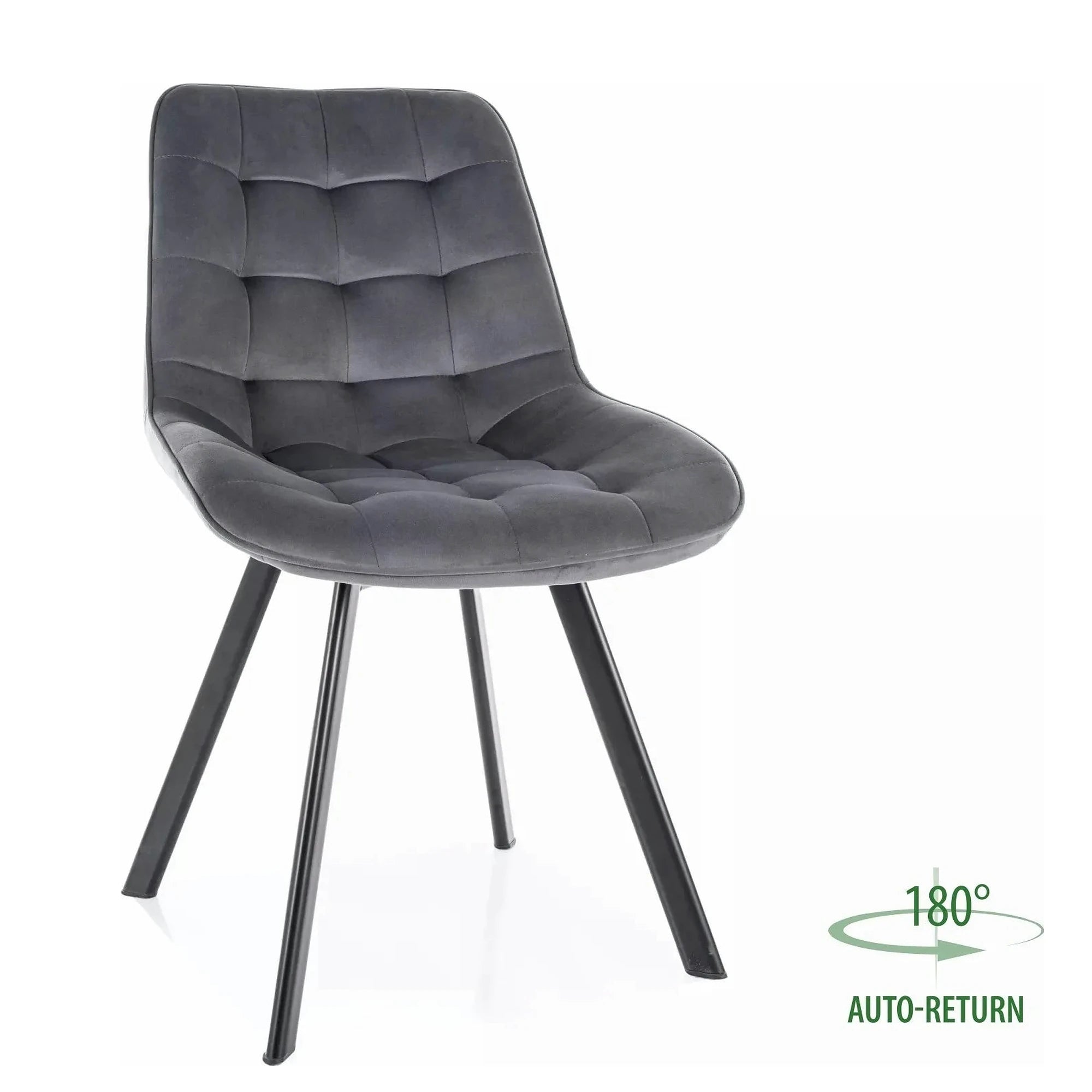 Scaun MONTI, gri - Bluvel 14, stofa catifelata/metal, 51x60x88 cm