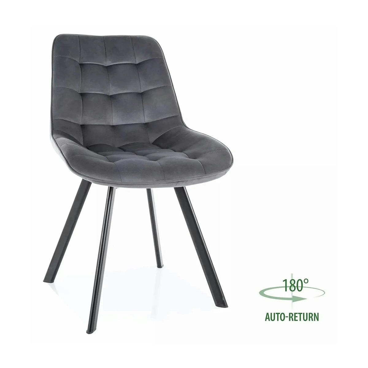 Scaun MONTI, gri - Bluvel 14, stofa catifelata/metal, 51x60x88 cm