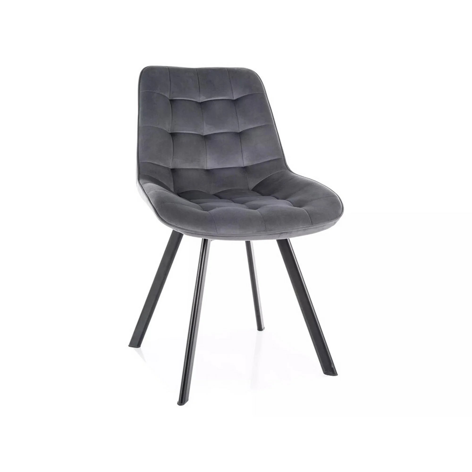 Scaun MONTI, gri - Bluvel 14, stofa catifelata/metal, 51x60x88 cm