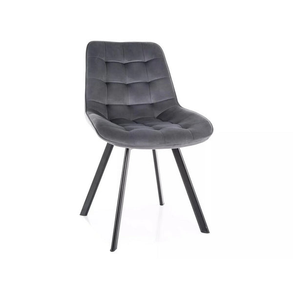 Scaun MONTI, gri - Bluvel 14, stofa catifelata/metal, 51x60x88 cm