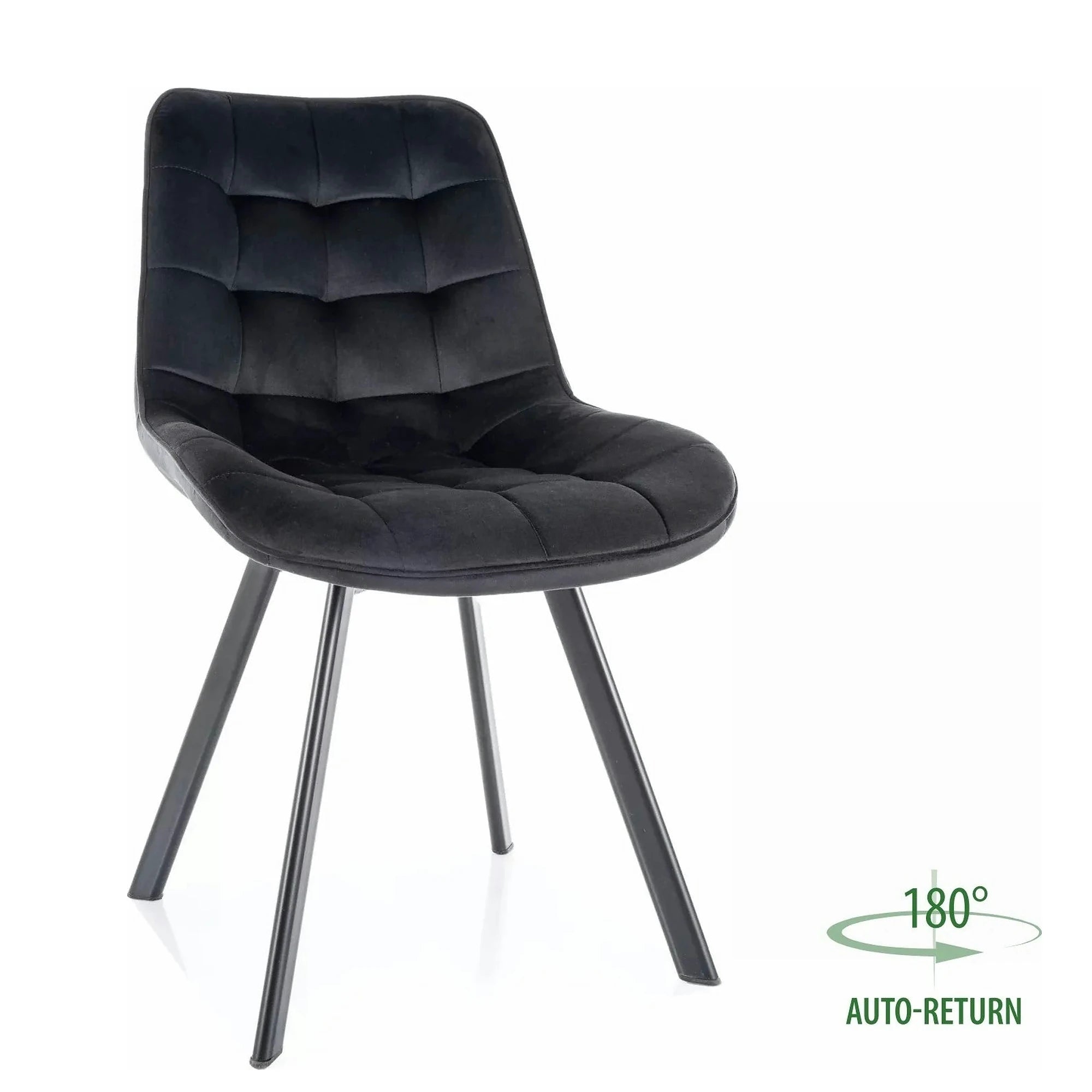 Scaun MONTI, negru - Bluvel 19, stofa catifelata/metal, 51x60x88 cm