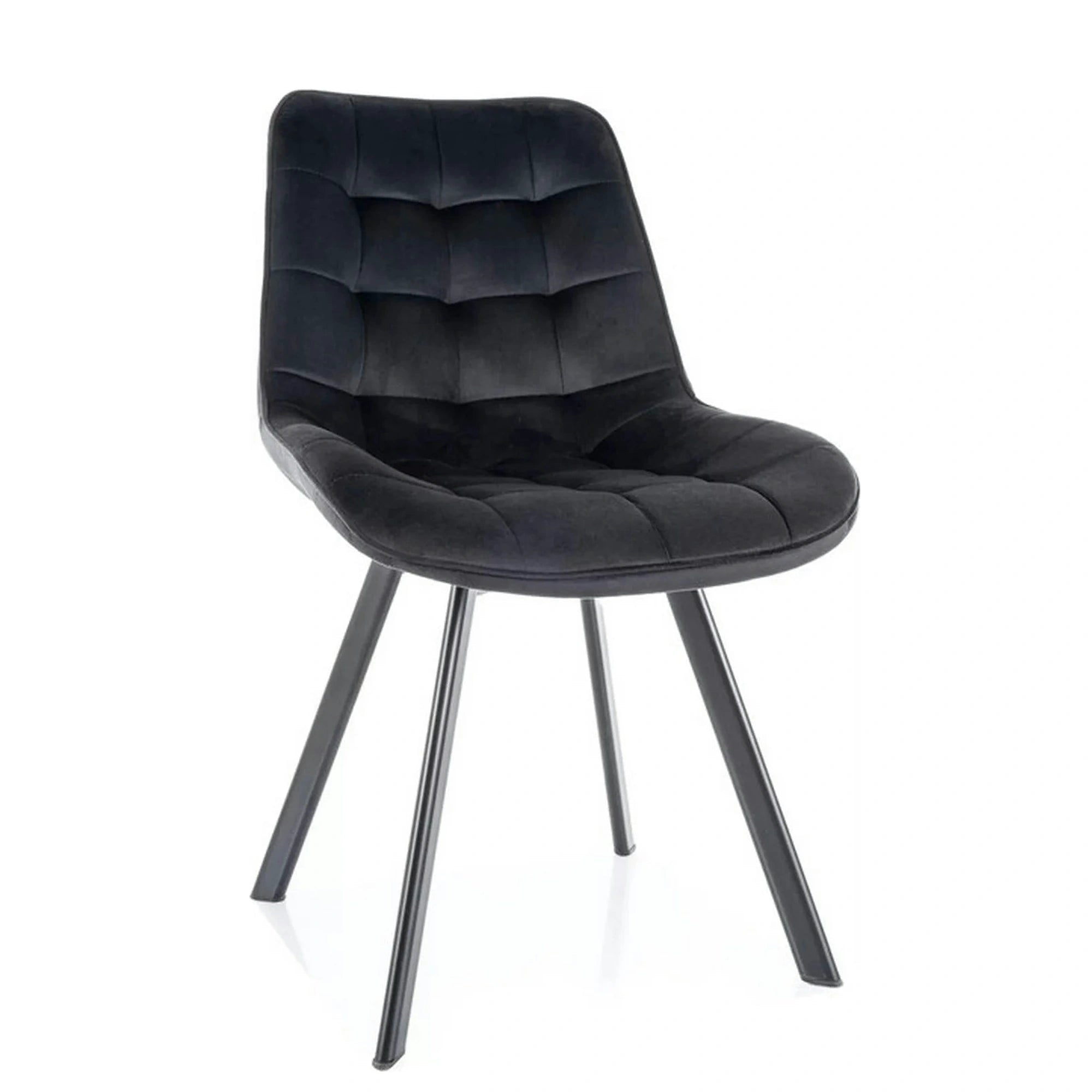Scaun MONTI, negru - Bluvel 19, stofa catifelata/metal, 51x60x88 cm