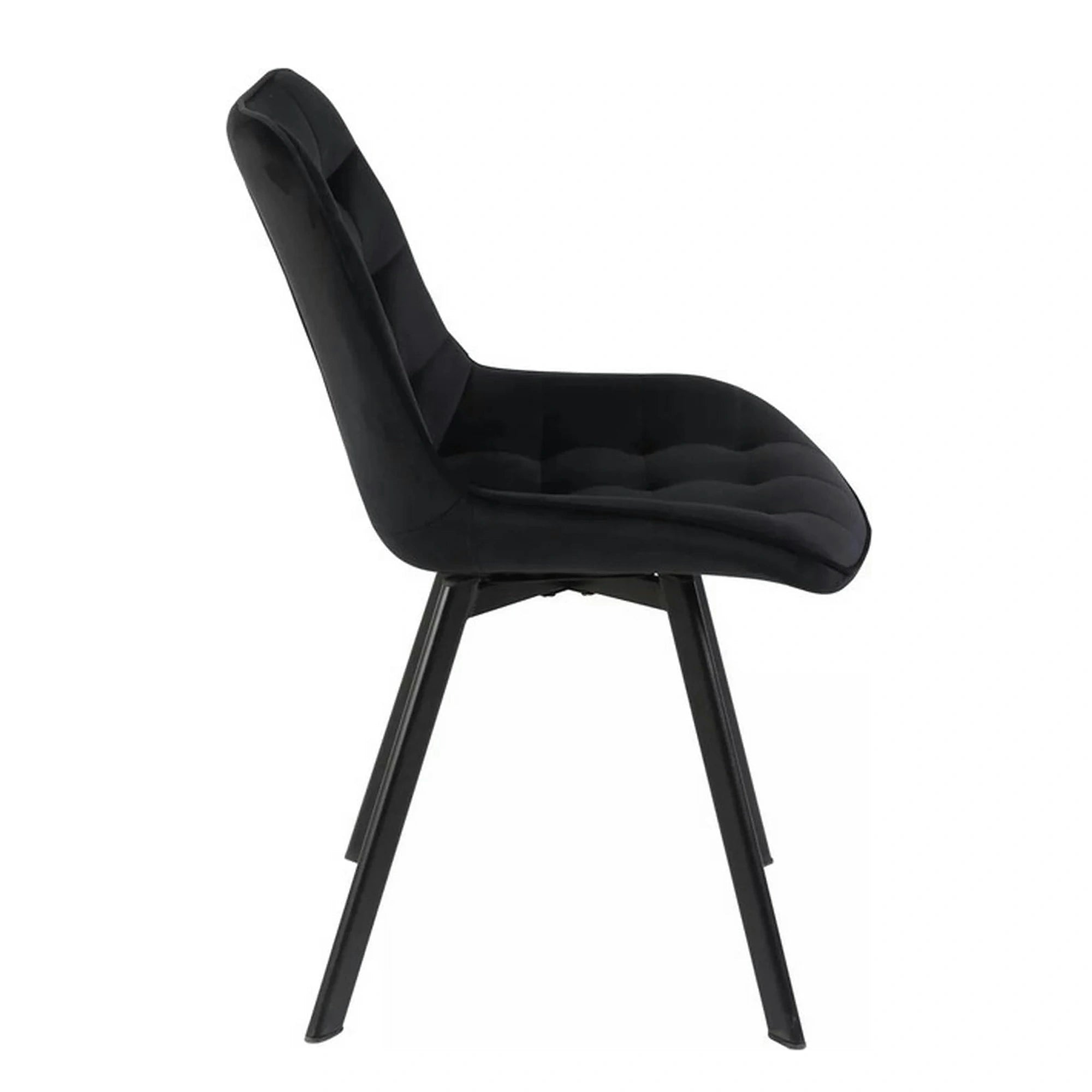 Scaun MONTI, negru - Bluvel 19, stofa catifelata/metal, 51x60x88 cm