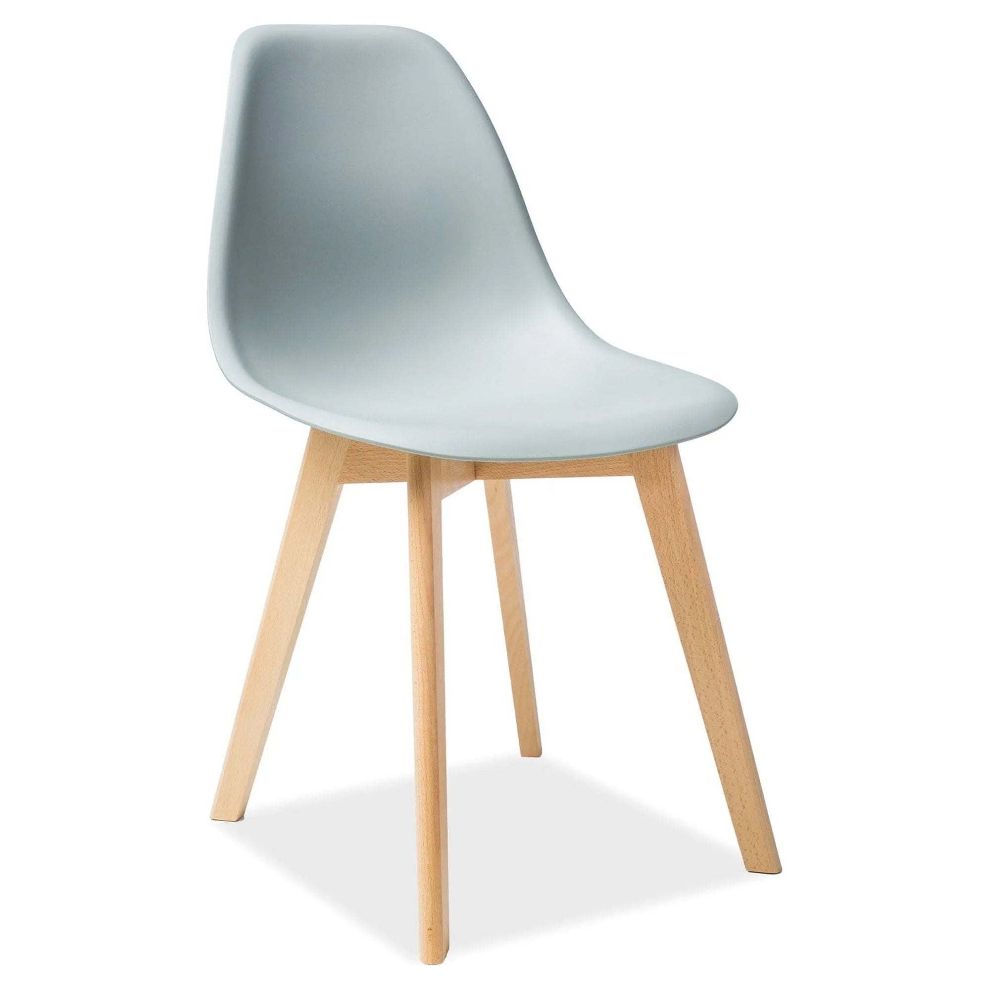 Scaun Moris, gri deschis/stejar, plastic/lemn de fag, 46X38X85 cm