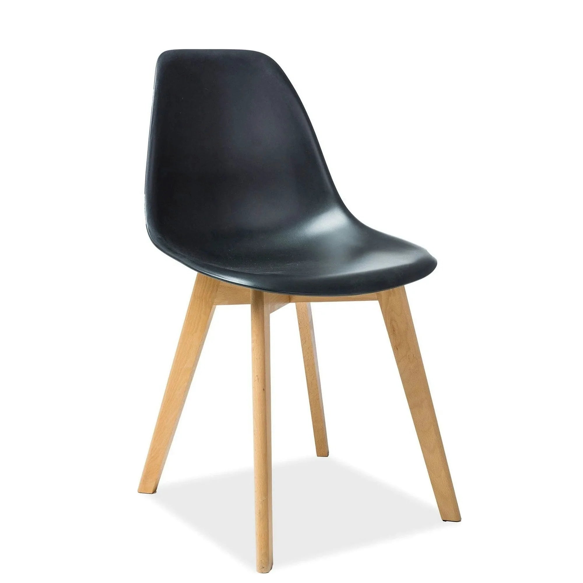 Scaun Moris, negru/stejar, plastic/lemn de fag, 46X38X85 cm